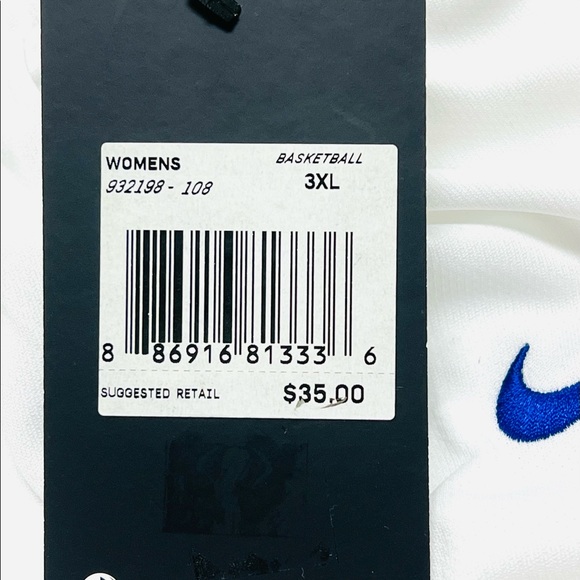 NWT Nike Women's Shorts Dri-Fit  White/Blue Basketball 932198-108 Plus Sz 3XL - Picture 5 of 5